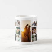 Mug Monogramme du collage photo mariage (Centre)