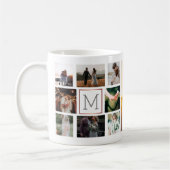 Mug Monogramme du collage photo mariage (Gauche)