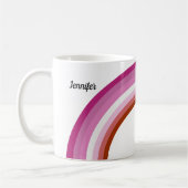 Mug Monogramme du drapeau arc-en-ciel rose de la fiert (Gauche)