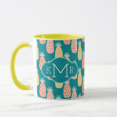 Mug Monogramme du motif | de griffonnage d'ananas (Gauche)