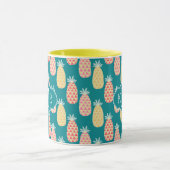 Mug Monogramme du motif | de griffonnage d'ananas (Centre)