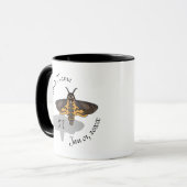 Mug Monogramme du papillon de nuit de la tête de mort (Devant gauche)