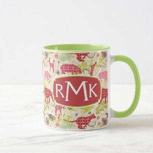 Mug Monogramme du paradis   de jungle