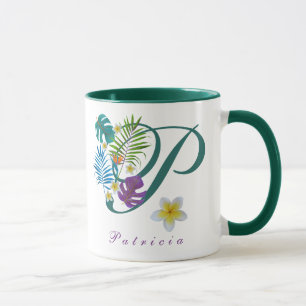Mug Monogramme du Paradis tropical Nom Patricia
