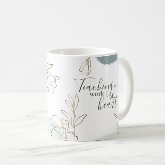 Mug Monogramme édité Citation de l'enseignant (Devant droit)