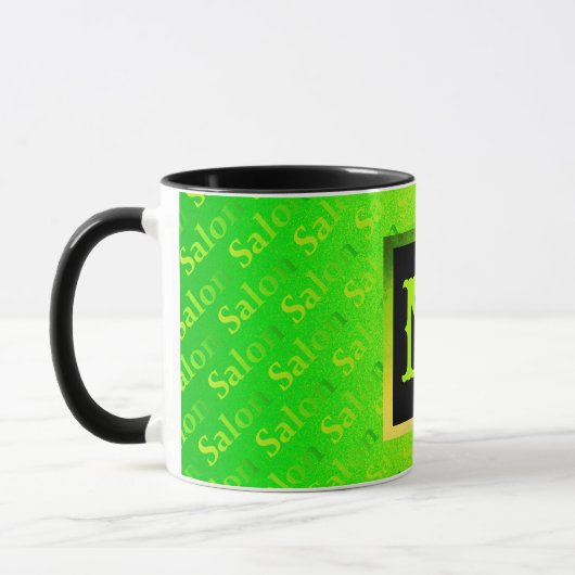 Mug Monogramme élégant au néon fluorescent (Gauche)