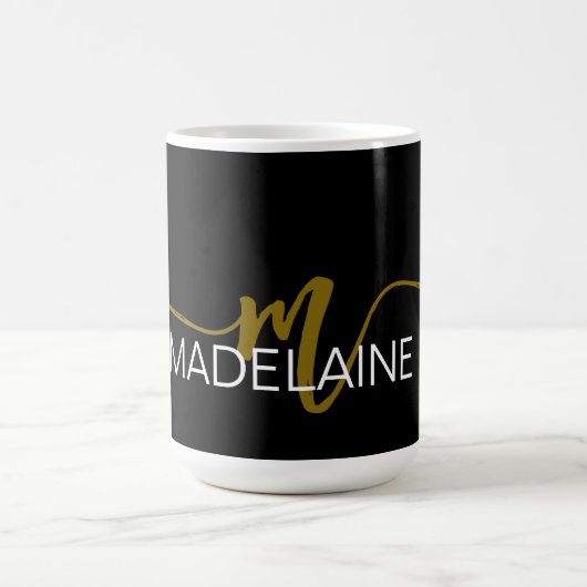 Mug Monogramme Elegant Black Gold (Centre)