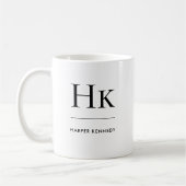 Mug Monogramme Elegant Classic Personnalisé Nom initia (Gauche)