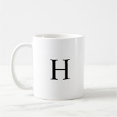 Mug Monogramme Élégant Classique Noir (Gauche)