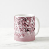 Mug Monogramme élégant de diamant rose réaliste modern (Devant droit)