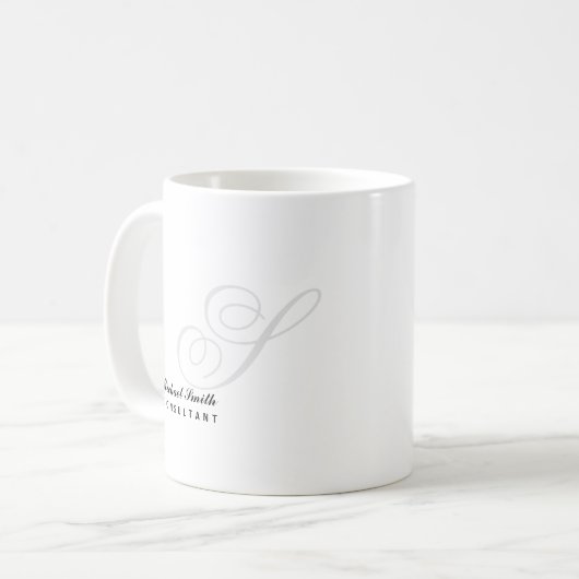 Mug Monogramme élégant de filigrane (Devant gauche)