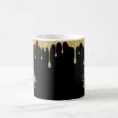Mug Monogramme élégant de fille avec gouttes de paille (Centre)