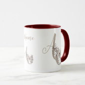 Mug Monogramme Élégant Dove Initiale Un Nom (Devant droit)