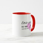 Mug Monogramme Élégant Initiale Je T'Aime car ton nom (Devant droit)