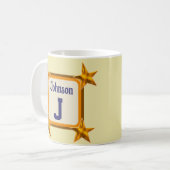 Mug Monogramme Élégant Lettre Initiale du Nom de Famil (Devant gauche)