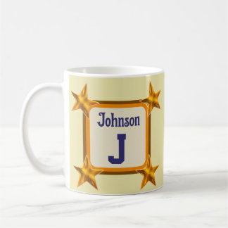 Mug Monogramme Élégant Lettre Initiale du Nom de Famil