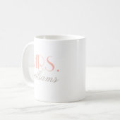 Mug Monogramme Élégant Mariage Mme Rose (Devant gauche)