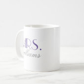 Mug Monogramme Élégant Mariage Mme Violet (Devant gauche)