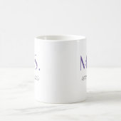 Mug Monogramme Élégant Mariage Mme Violet (Centre)