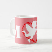 Mug monogramme élégant mignon valentine, sucré pour co (Devant gauche)
