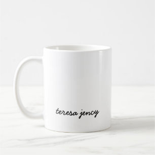 Mug Monogramme élégant Moderne Minimaliste Écriture Bl