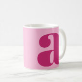 Mug Monogramme élégant moderne Rose gras initial (Devant droit)
