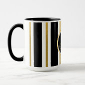 Mug Monogramme Elégant Noir & Or Personnalisé (Gauche)