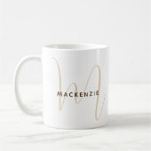 Mug Monogramme Élégant Nom de script Simple Moderne (Gauche)