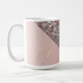 Mug Monogramme élégant or rose (Gauche)