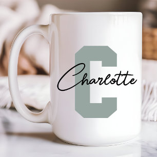 Mug Monogramme élégant personnalisé pour enterrement d