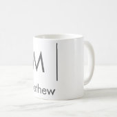 Mug Monogramme élégant simple nom de garçon d'honneur (Devant droit)