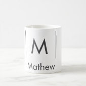 Mug Monogramme élégant simple nom de garçon d'honneur (Centre)