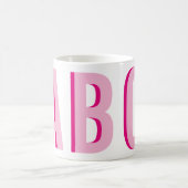 Mug Monogramme empilé gras rose à 3 lettres (Centre)
