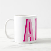 Mug Monogramme empilé gras rose à 3 lettres (Gauche)