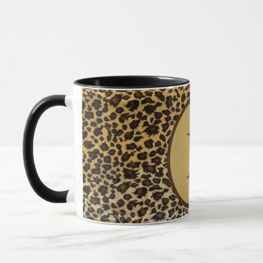 Mug Monogramme Empreinte de léopard Motif Wild Custom (Gauche)