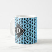 Mug Monogramme Empreinte de patte incomparable (Devant gauche)
