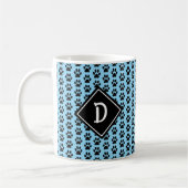 Mug Monogramme Empreinte de patte incomparable (Gauche)