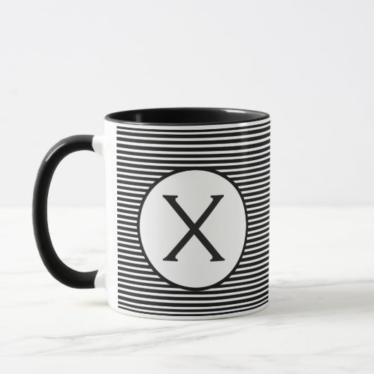 Mug Monogramme en bande noire (Gauche)