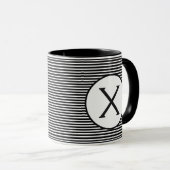 Mug Monogramme en bande noire (Devant droit)