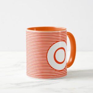 Mug Monogramme en bande orange