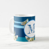 Mug monogramme en bleu (Devant gauche)