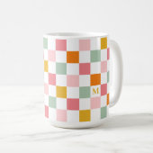 Mug Monogramme en carton multicolore Boho (Devant droit)