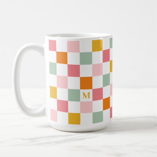 Mug Monogramme en carton multicolore Boho (Gauche)