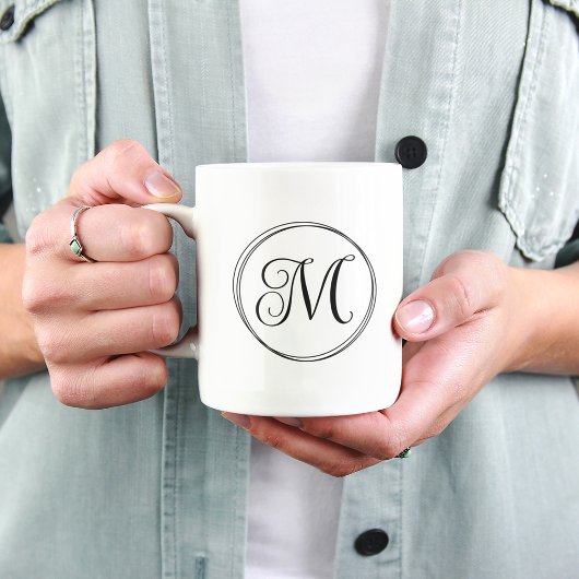 Mug Monogramme en écriture cursive ronde