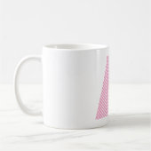 Mug Monogramme en gras avec point rose clair et blanc  (Gauche)
