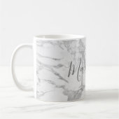 Mug Monogramme en marbre argenté tendance (Gauche)