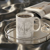 Mug Monogramme en marbre argenté tendance