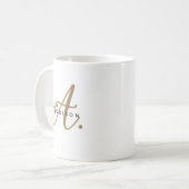 Mug Monogramme en or blanc chic Girl (Devant gauche)