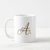 Mug Monogramme en or blanc chic Girl (Gauche)