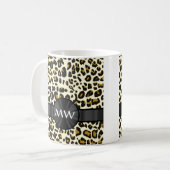 Mug Monogramme et empreinte de léopard (Devant gauche)